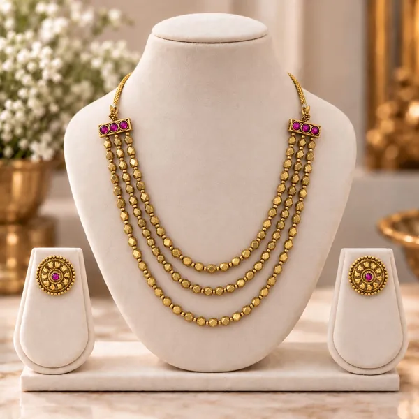 Royal_Ruby_Three-Layer_Gold_Bead_Necklace_Set
