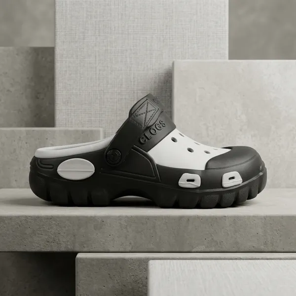 PCW_Clogs-2_Black_And_Grey_Eva_Perforated_Clogs_For_Men