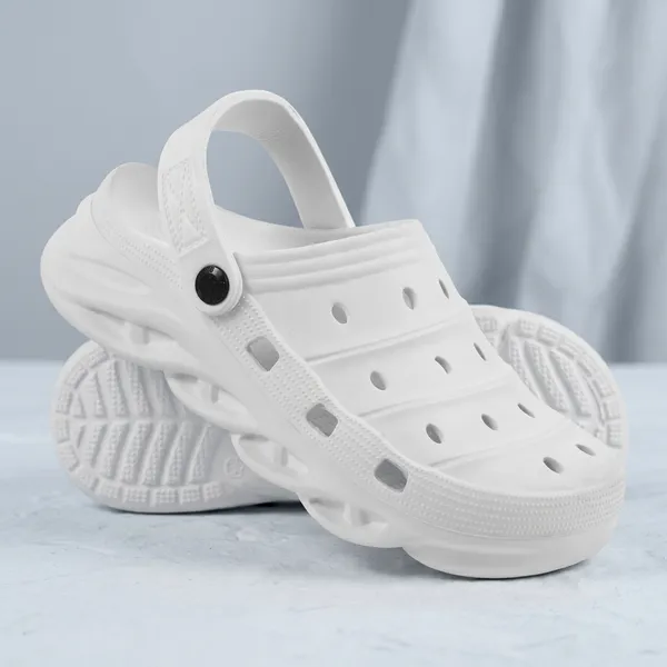 White_Eva_Perforated_Slip-On_Clogs_For_Men