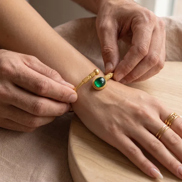 Gold_Green_Stone_Open_Cuff_Bracelet_for_Women_|_Stainless_Steel_Adjustable_Bangle