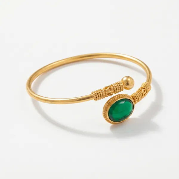 Gold_Green_Stone_Open_Cuff_Bracelet_for_Women_|_Stainless_Steel_Adjustable_Bangle