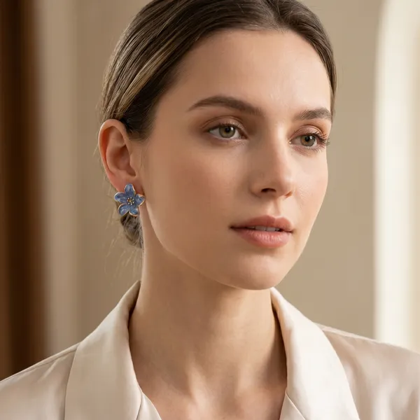 Azure_Bloom_Anti_Tarnish_Floral_Stud_Earrings_for_Women_|_Blue_Enamel_Flower_Earrings