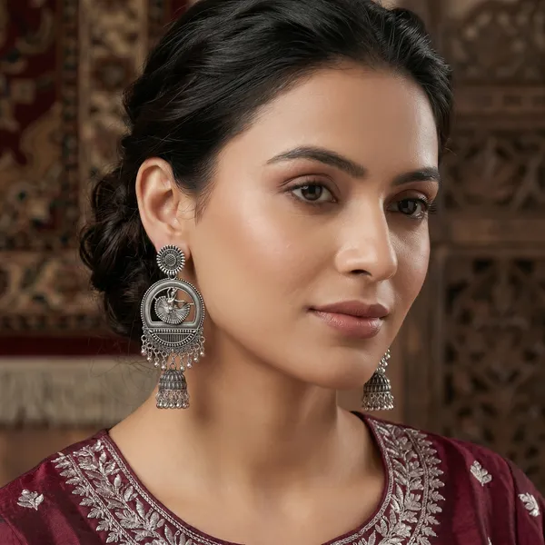 Oxidised_Dancing_Lady_Jhumka_Earrings_for_Women_|_Traditional_Boho_Statement_Earrings