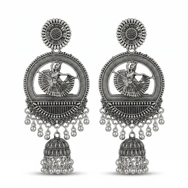 Oxidised_Dancing_Lady_Jhumka_Earrings_for_Women_|_Traditional_Boho_Statement_Earrings