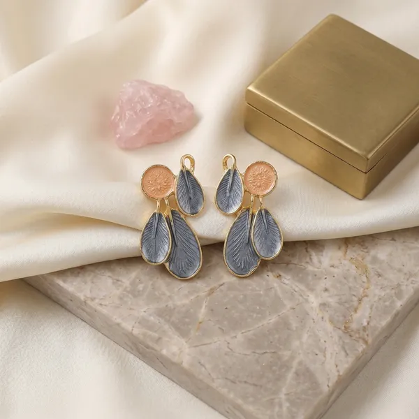 Bloom_Leaf_Anti_Tarnish_Statement_Drop_Earrings_for_Women_|_Gold_&_Grey_Floral_Earrings