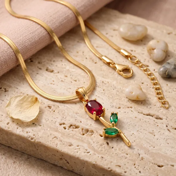 Gold_Rose_Pendant_Necklace_for_Women_|_Red_&_Green_Crystal_Stainless_Steel_Necklace