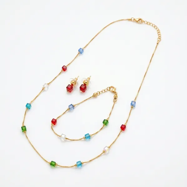 Multicolor_Crystal_Beaded_Necklace_Set_for_Women_|_Gold_Chain_with_Matching_Bracelet_&_Earrings