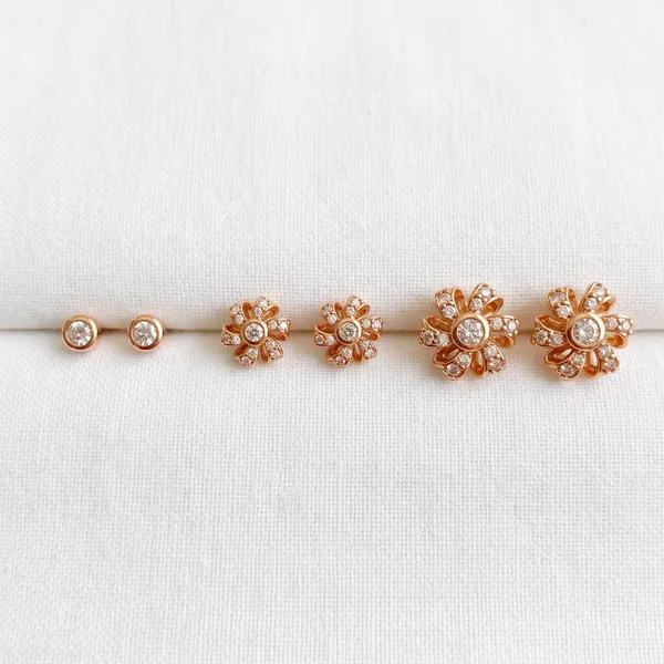 Anti_Tarnish_Rose_Gold_Floral_Stud_Earrings_Set_for_Women_|_Crystal_Flower_&_Round_Stud_Earrings_Combo