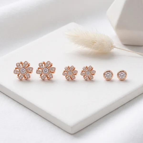 Anti_Tarnish_Rose_Gold_Floral_Stud_Earrings_Set_for_Women_|_Crystal_Flower_&_Round_Stud_Earrings_Combo