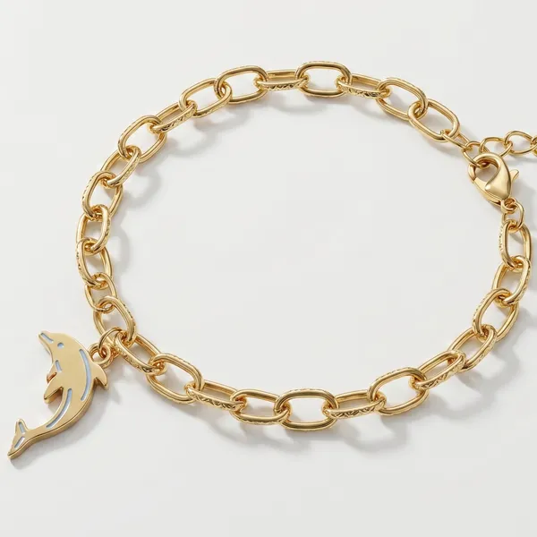 Gold_Dolphin_Charm_Bracelet_for_Women_|_Stainless_Steel_Chain_Bracelet_with_Adjustable_Clasp