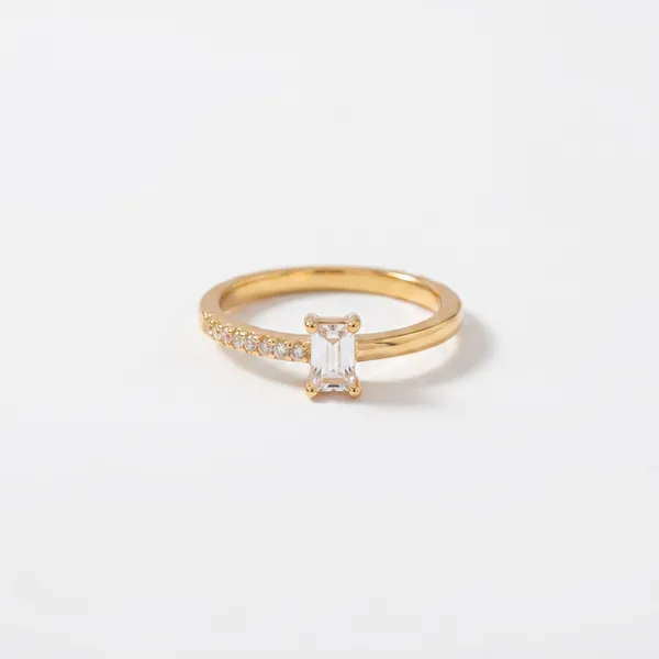 Gold_Plated_Emerald_Cut_Solitaire_Ring_for_Women_|_Minimal_Crystal_Engagement_Ring