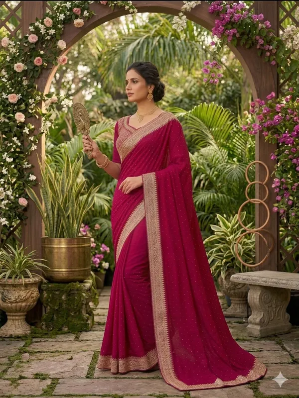 Pink_Vichitra_Silk_Saree_For_Women