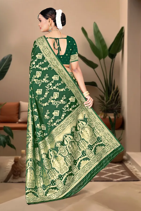 Women's_Banarasi_Art_Silk_Saree_–_Dark_Emerald_Green_Festive_Wear_Saree_with_Rich_Golden_Zari_Border_and_Blouse_Piece