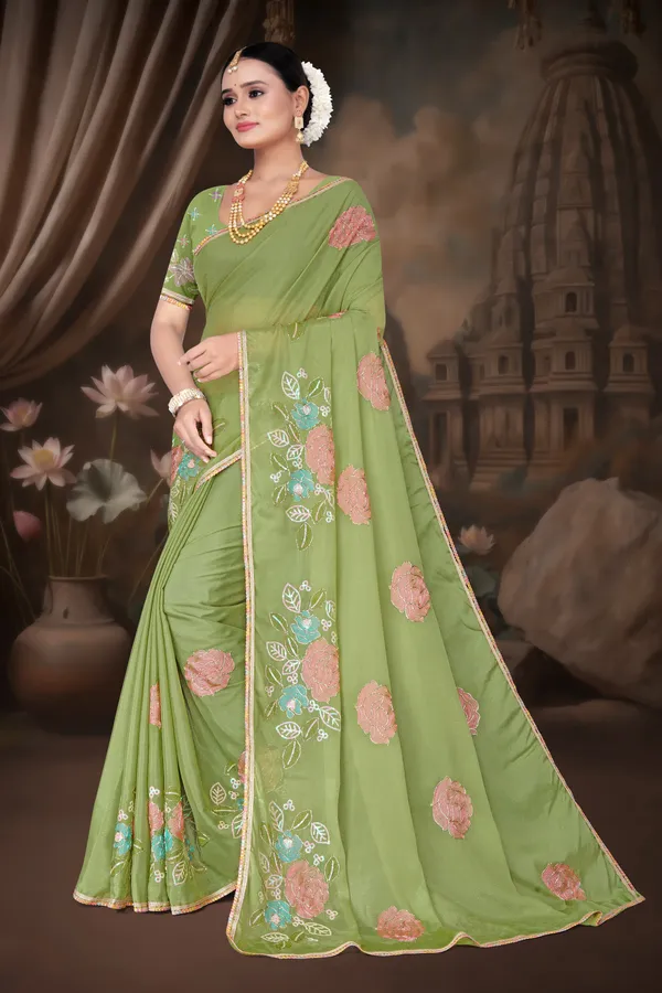 Women's_L.GREEN_Floral_Embroidered_Saree_–_Festive_Wear_Star_Georgette_Saree_with_Matching_Blouse_Piece