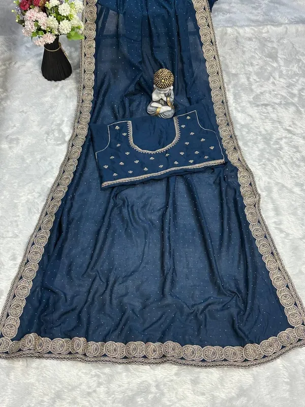 Blue_Vichitra_Silk_Saree_For_Women