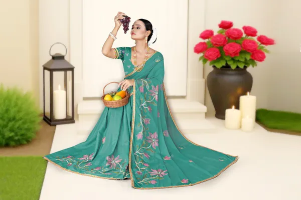 Women's_L.PECH_Floral_Embroidered_Saree_–_Festive_Wear_Star_Georgette_Saree_with_Matching_Blouse_Piece