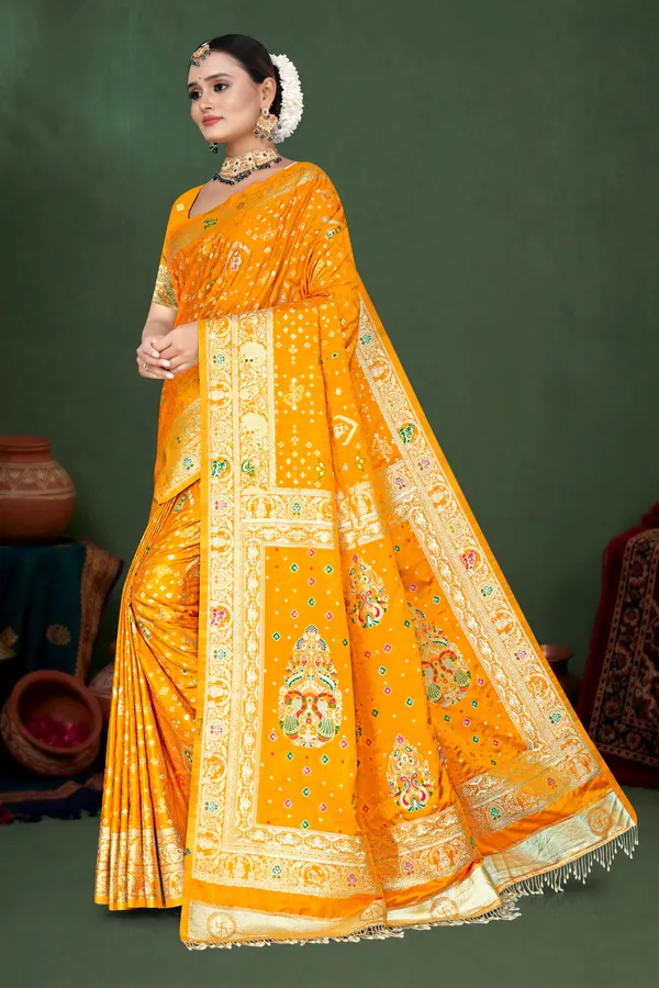 Women's_Banarasi_Silk_Saree_–_Bright_Yellow_Festive_Wear_Saree_with_Heavy_Woven_Golden_Zari_Border_and_Blouse_Piece
