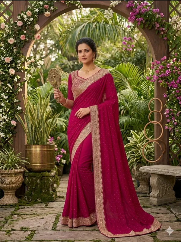 Pink_Vichitra_Silk_Saree_For_Women