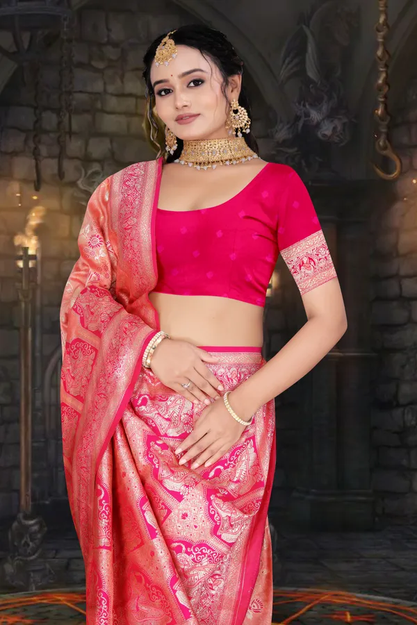 Women's_Banarasi_Art_Silk_Saree_–_light_pink_&_Hot_Pink_Festive_Wear_Saree_with_Heavy_Woven_Zari_Border_and_Blouse_Piece