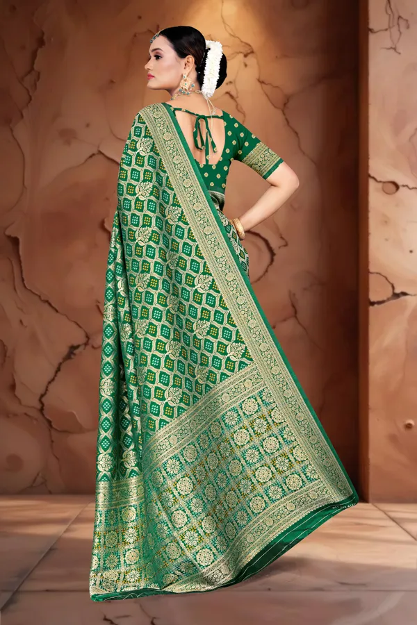 Women's_Banarasi_Art_Silk_Saree_–_GREEN_Festive_Wear_Saree_with_Multicolored_Woven_Floral_Border_and_Blouse_Piece