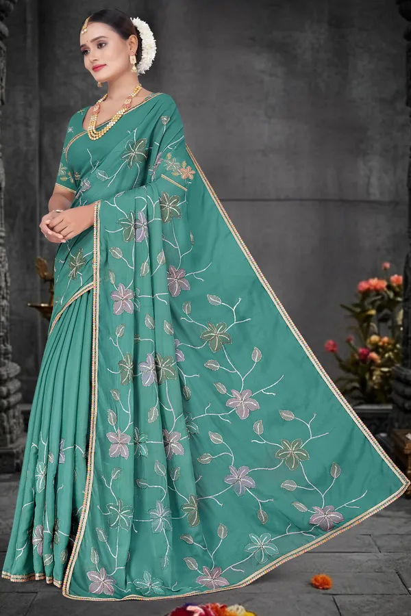 Women's_FIROZI_Floral_Embroidered_Saree_–_Festive_Wear_Star_Georgette_Saree_with_Matching_Blouse_Piece