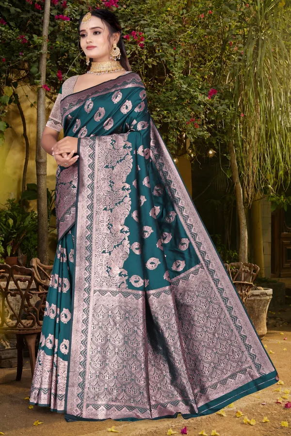 Women's_Banarasi_Art_Silk_Saree_–_peacock_blue_Festive_Wear_Saree_with_Heavy_Woven_Zari_Border_and_Blouse_Piece