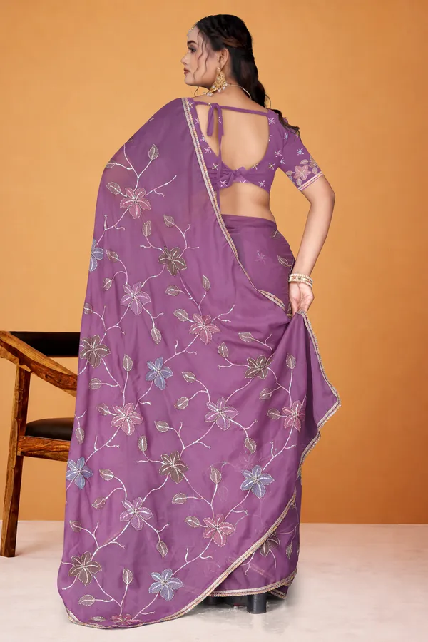 Women's_PURPLE_Floral_Embroidered_Saree_–_Festive_Wear_Star_Georgette_Saree_with_Matching_Blouse_Piece