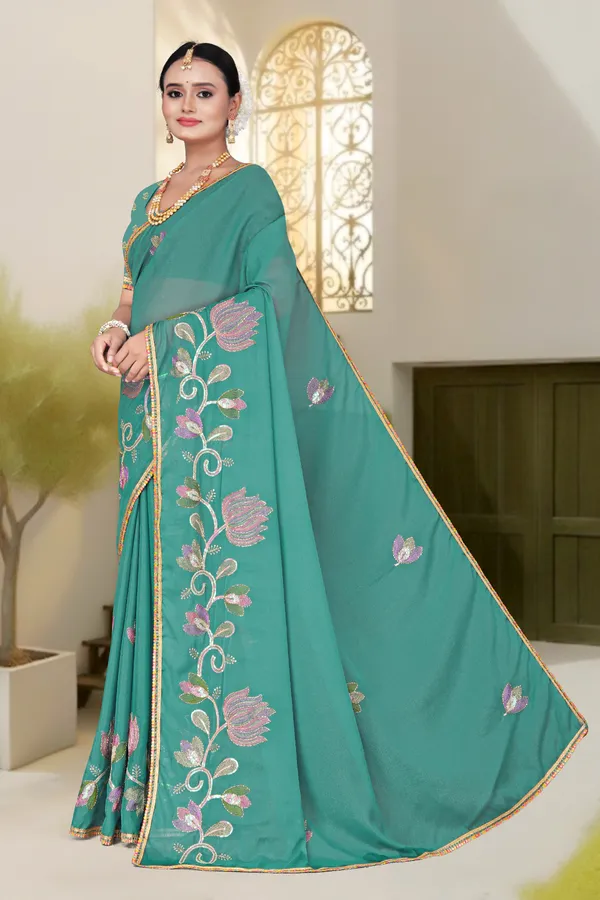Women's_FIROZI_Floral_Embroidered_Saree_–_Festive_Wear_Star_Georgette_Saree_with_Matching_Blouse_Piece