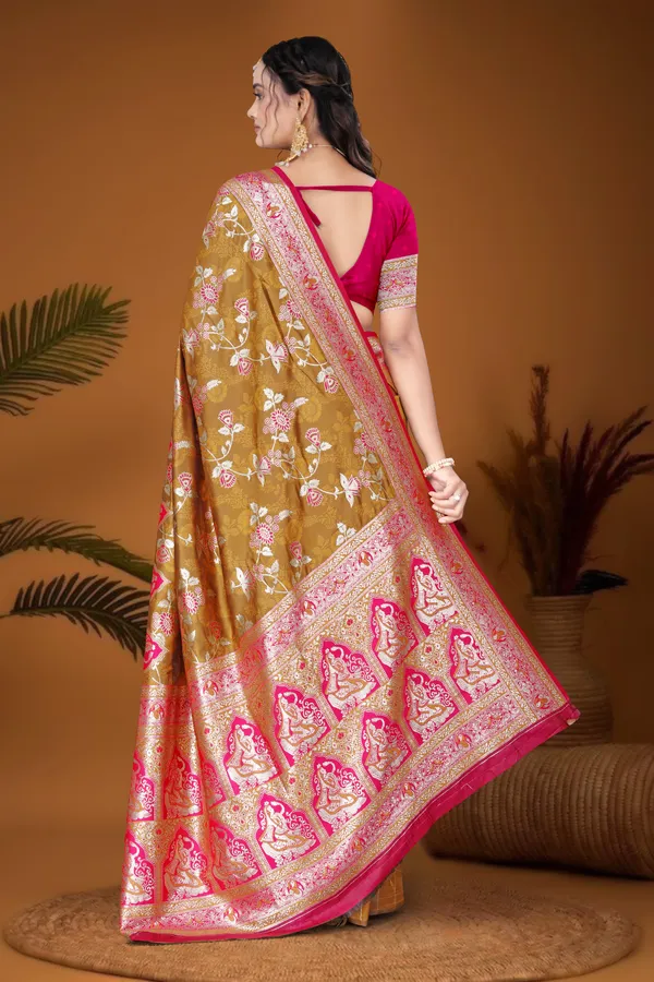 Women's_Banarasi_Art_Silk_Saree_–_Olive_Bronze_&_Hot_Pink_Festive_Wear_Saree_with_Heavy_Woven_Zari_Border_and_Blouse_Piece