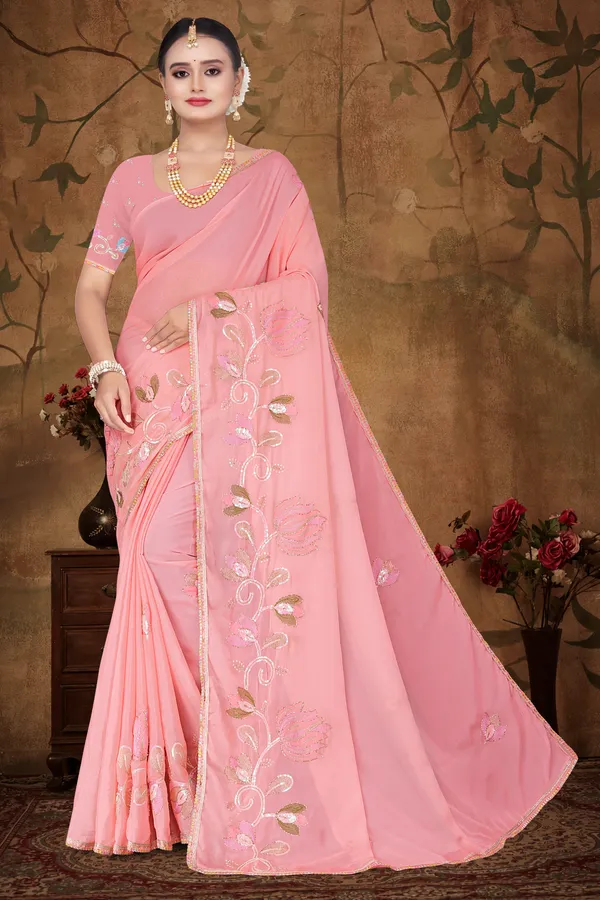 Women's_L.PECH_Floral_Embroidered_Saree_–_Festive_Wear_Star_Georgette_Saree_with_Matching_Blouse_Piece