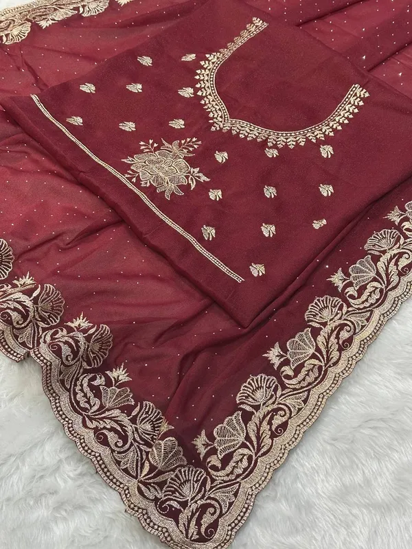 Maroon_Star_Star_Georgette_Saree_For_Women
