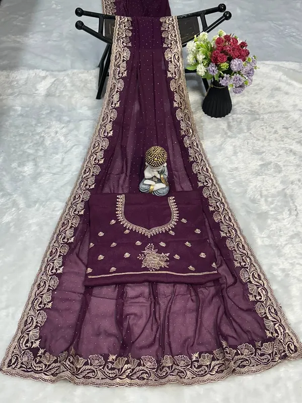 Wine_Star_Star_Georgette_Saree_For_Women