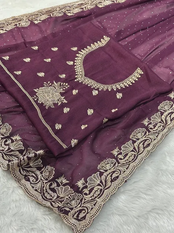 Wine_Star_Star_Georgette_Saree_For_Women