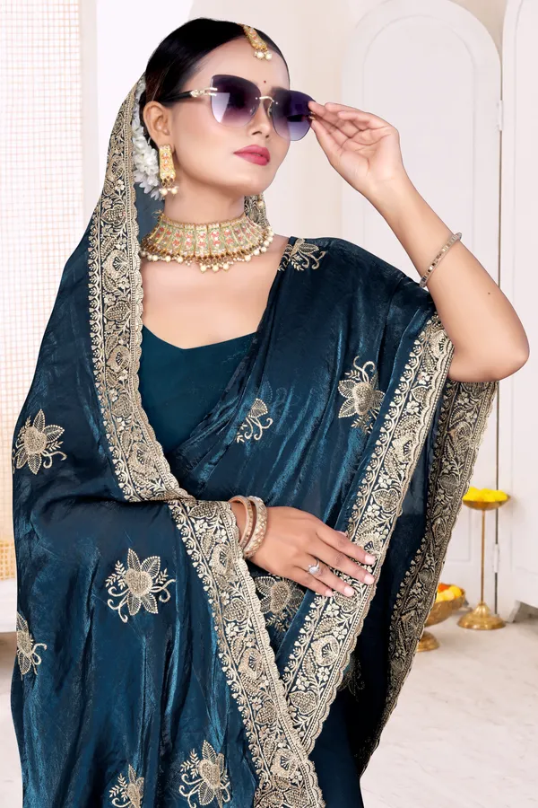 Women's_Peacock_Blue_Saree_–_Festive_Wear_Silk_Blend_Saree_with_Heavy_Zari_Embroidery_and_Blouse_Piece