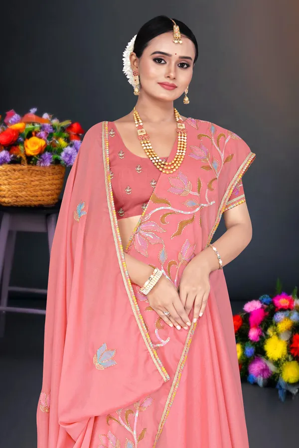 Women's_Peach_Floral_Embroidered_Saree_–_Festive_Wear_Star_Georgette_Saree_with_Matching_Blouse_Piece