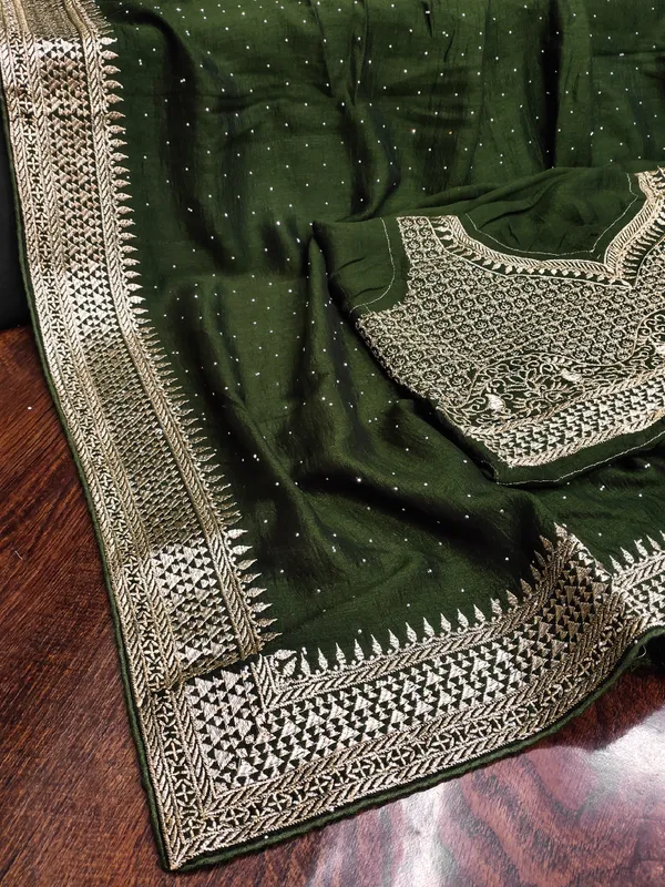 Green_Vichitra_Silk_Saree_For_Women