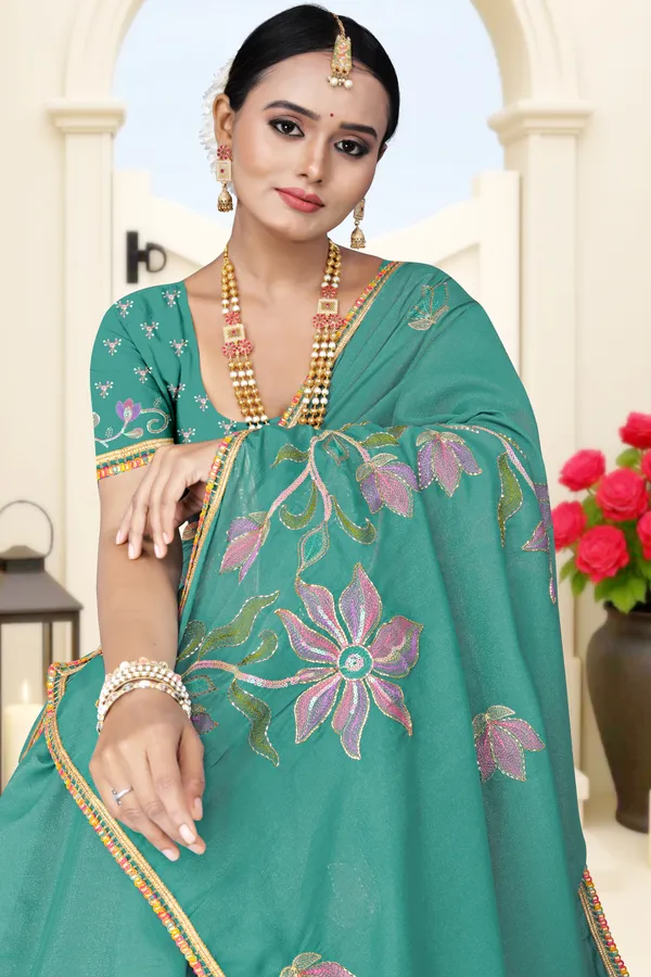 Women's_L.PECH_Floral_Embroidered_Saree_–_Festive_Wear_Star_Georgette_Saree_with_Matching_Blouse_Piece
