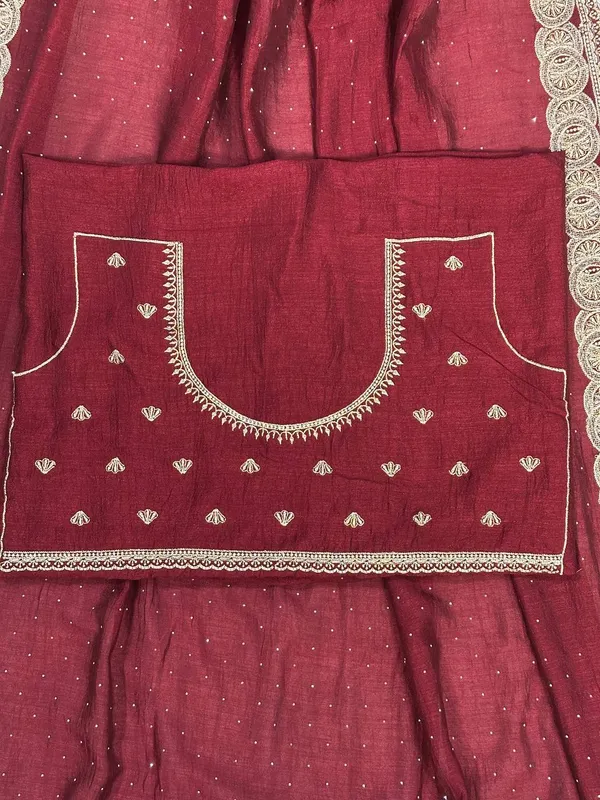 Maroon_Vichitra_Silk_Saree_For_Women