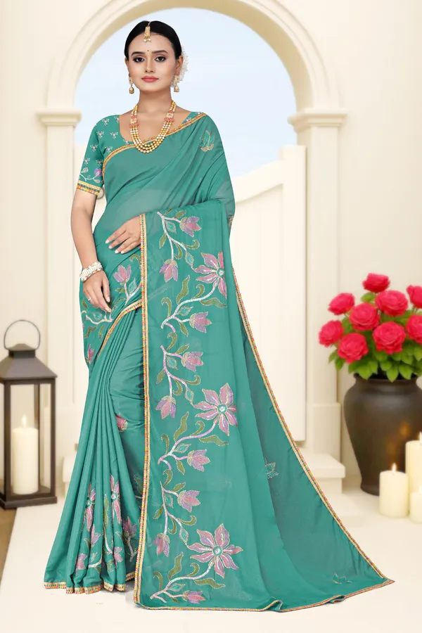 Women's_L.PECH_Floral_Embroidered_Saree_–_Festive_Wear_Star_Georgette_Saree_with_Matching_Blouse_Piece