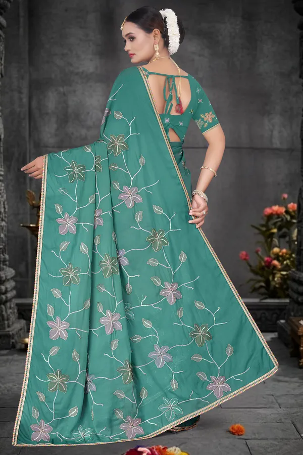 Women's_FIROZI_Floral_Embroidered_Saree_–_Festive_Wear_Star_Georgette_Saree_with_Matching_Blouse_Piece