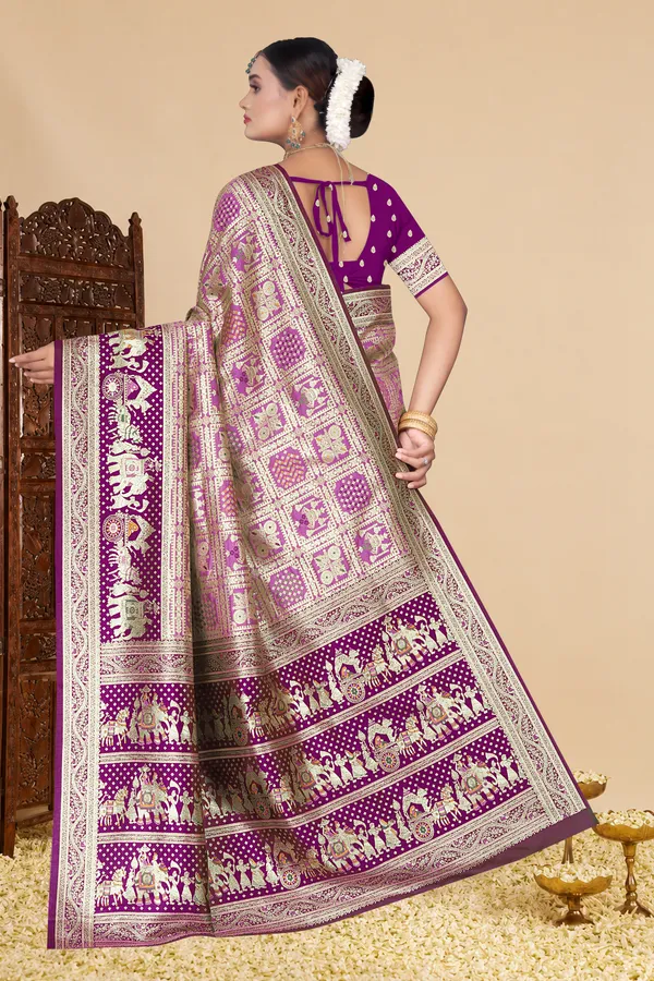 Women's_Banarasi_Art_Silk_Saree_–_LOVENDER_Festive_Wear_Saree_with_Heavy_Zari_Border_and_Blouse_Piece