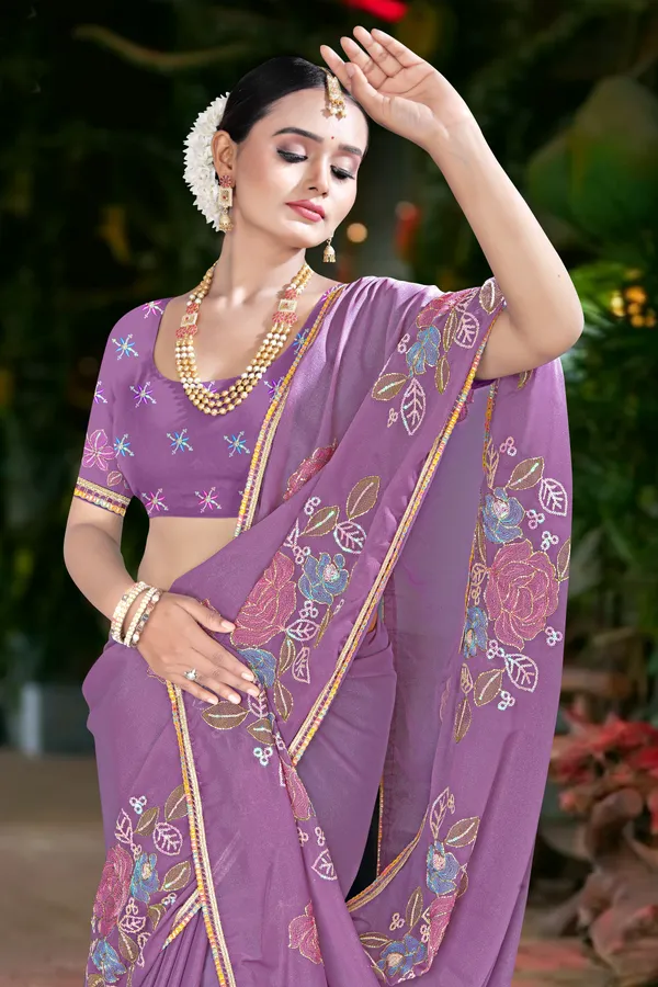 Women's_PURPLE_Floral_Embroidered_Saree_–_Festive_Wear_Star_Georgette_Saree_with_Matching_Blouse_Piece