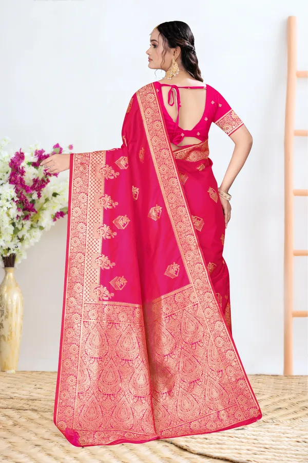 Women's_Banarasi_Art_Silk_Saree_–_bridel_pink_Festive_Wear_Saree_with_Heavy_Woven_Golden_Zari_Border_and_Blouse_Piece
