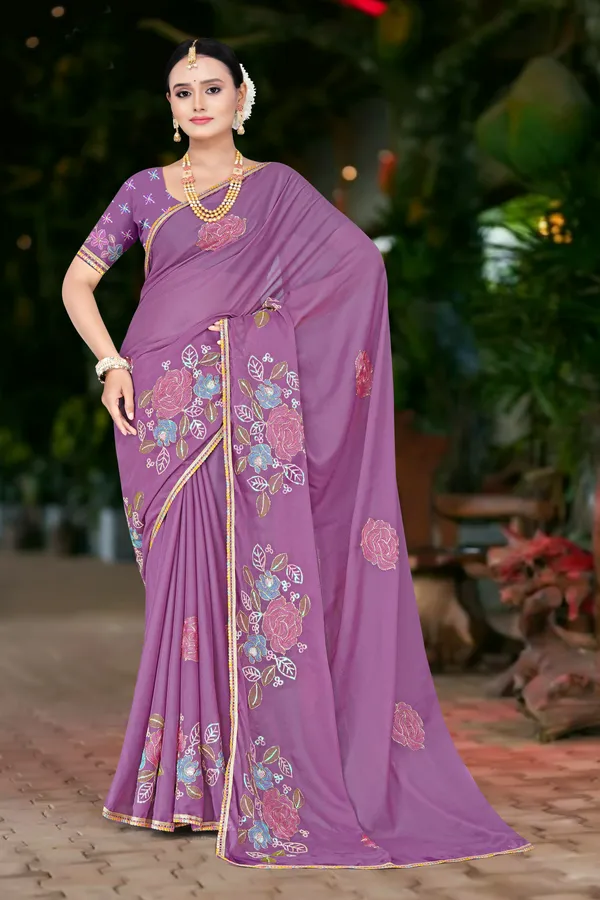Women's_PURPLE_Floral_Embroidered_Saree_–_Festive_Wear_Star_Georgette_Saree_with_Matching_Blouse_Piece