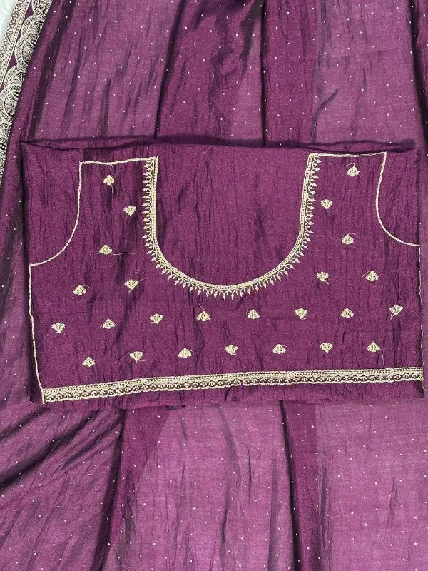 Wine_Vichitra_Silk_Saree_For_Women