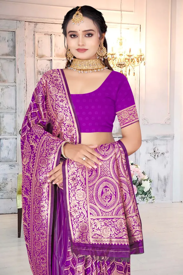 Women's_Banarasi_Art_Silk_Saree_–_Deep_wine_Festive_Wear_Saree_with_Heavy_Woven_Golden_Zari_Pallu_and_Blouse_Piece