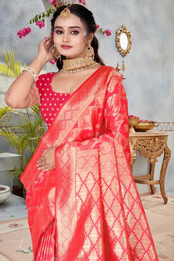 Women's_Banarasi_Art_Silk_Saree_–_gajri_Festive_Wear_Saree_with_Heavy_Woven_Zari_Border_and_Blouse_Piece