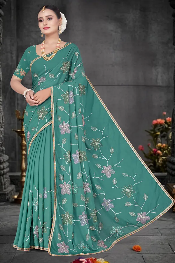 Women's_FIROZI_Floral_Embroidered_Saree_–_Festive_Wear_Star_Georgette_Saree_with_Matching_Blouse_Piece