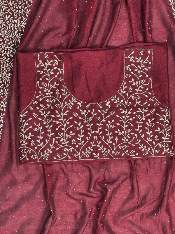 Maroon_Vichitra_Silk_Saree_For_Women