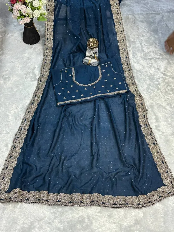 Blue_Vichitra_Silk_Saree_For_Women